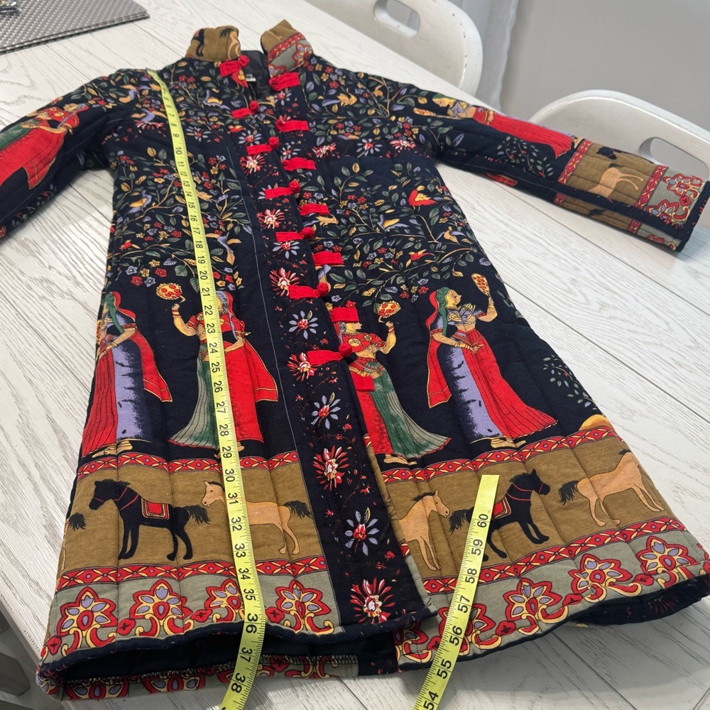 🌸 Asian Inspired quilted Chinese Padded Jacket Size M, China Coat - Picture 6 of 14